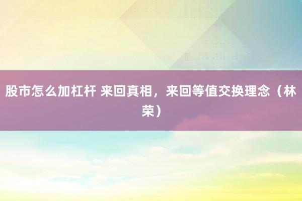 股市怎么加杠杆 来回真相，来回等值交换理念（林荣）